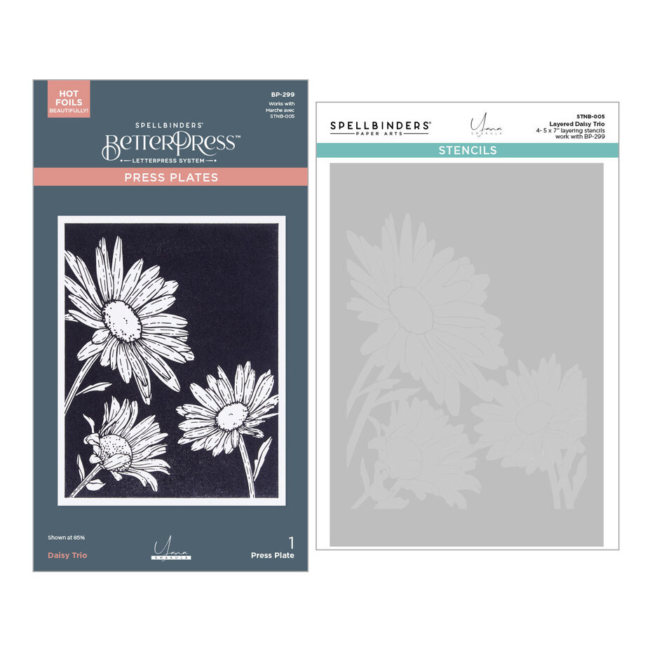 Daisy Trio Stencil Bundle - BetterPress