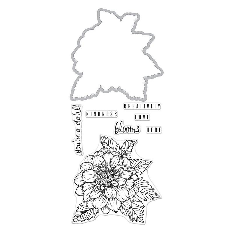 Dahlia - Hero Arts Clear Stamp & Die Combo