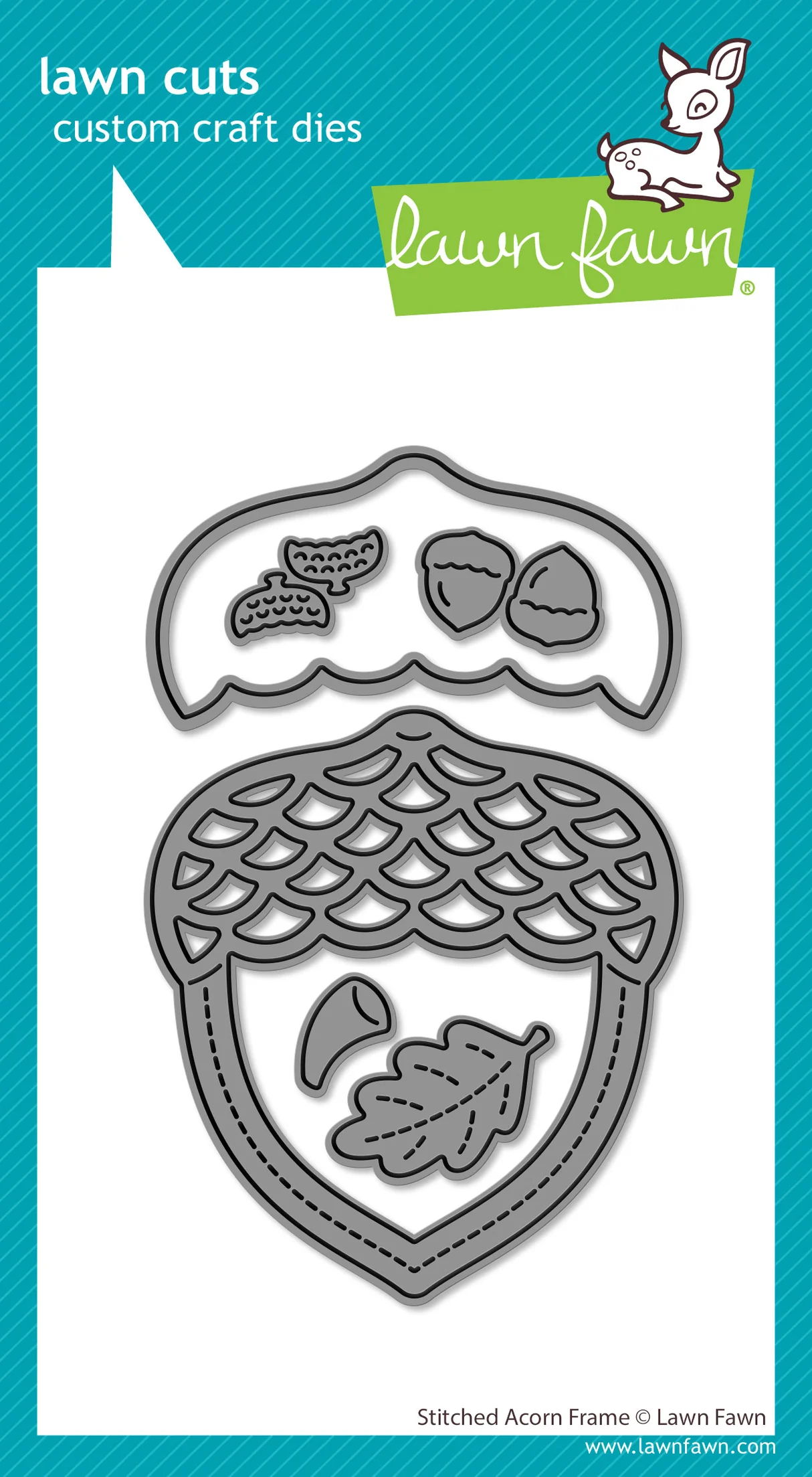 Stitched Acorn Frame - Lawn Cuts Stitched Acorn Frame - Lawn Cuts