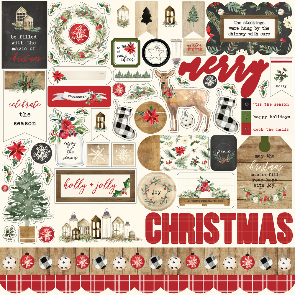 Christmas Sticker Sheet - Carta Bella Christmas Sticker Sheet - Carta Bella
