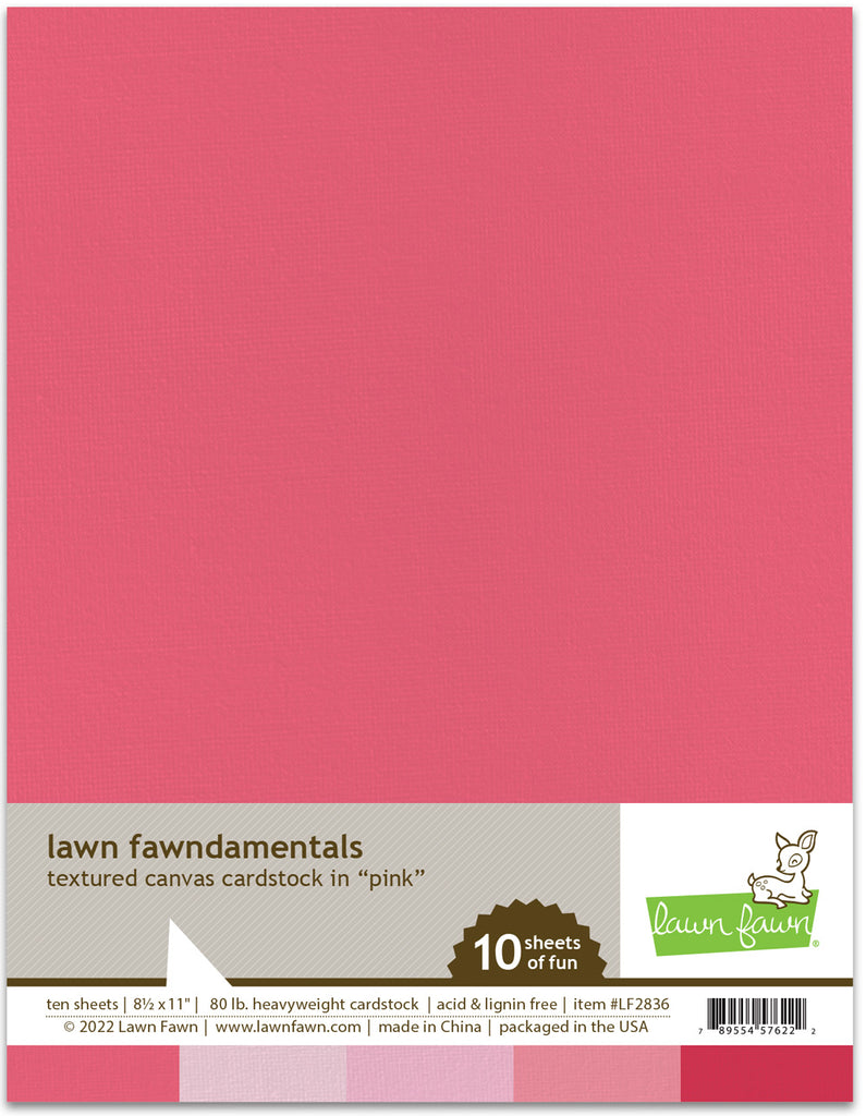 Pink - Textured Canvas Cardstock - Lawn Fawn