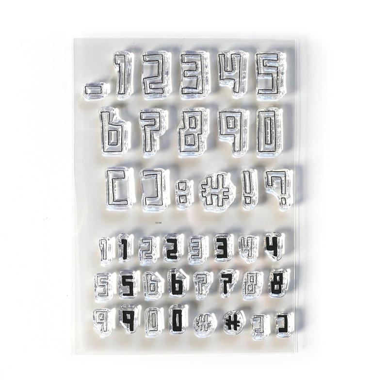 Boxy Numbers - Clear Stamps