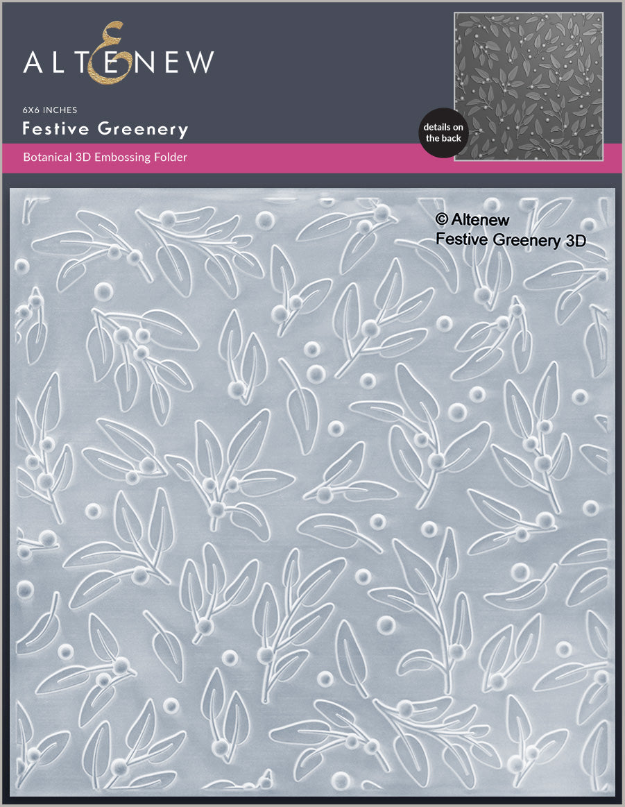 Festive Greenery - 3D Embossing Folder