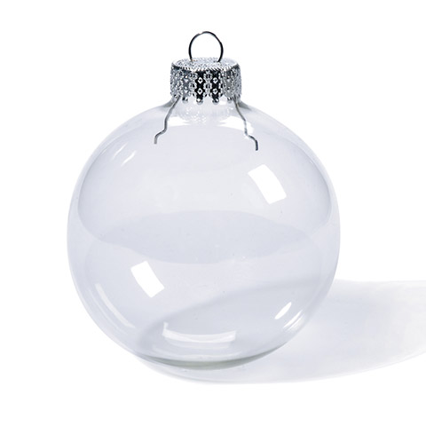 Glass Ornament - Clear - Heavy Duty - Round - 80mm