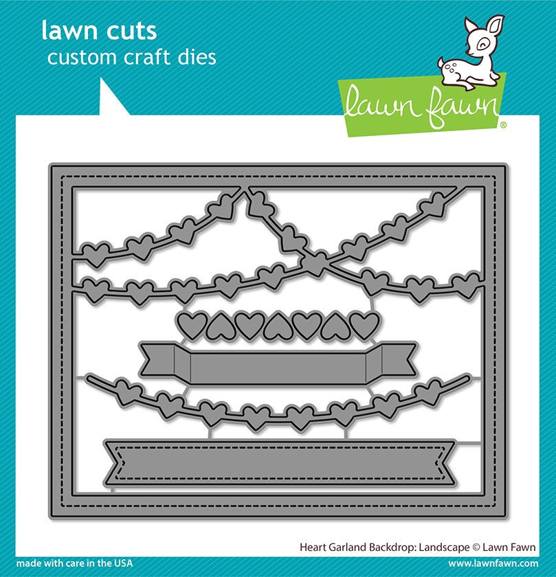 Heart Garland Backdrop: Landscape - Lawn Cuts Heart Garland Backdrop: Landscape - Lawn Cuts
