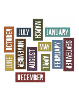 Calendar Words: Block - Sizzix Thinlits Dies By Tim Holtz