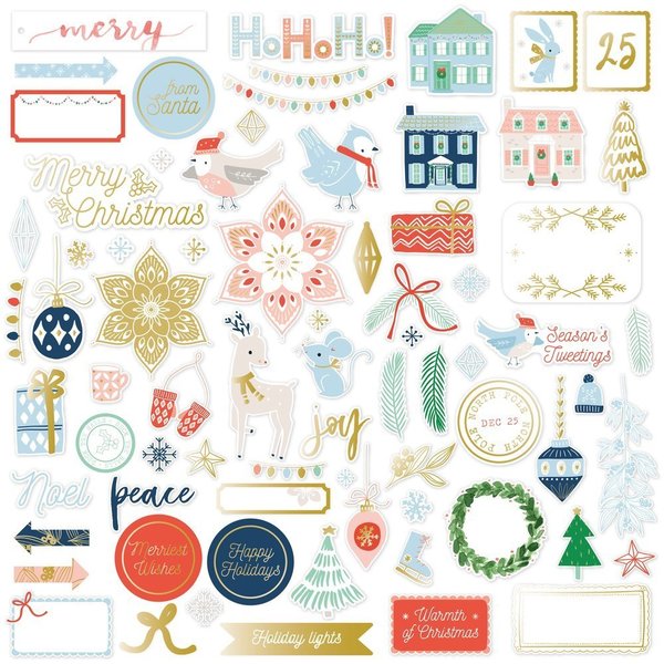 Ephemera Pack with Gold Foil Accents - Holiday vibes
