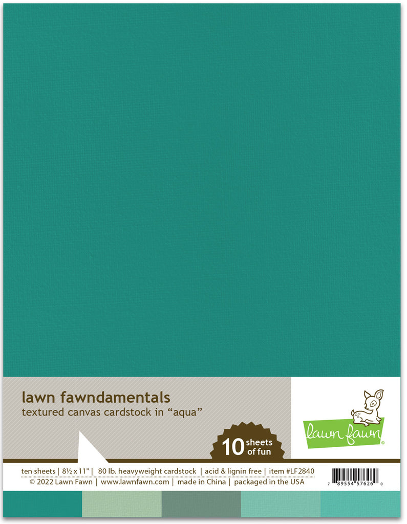 Aqua - Textured Canvas Cardstock - Lawn Fawn