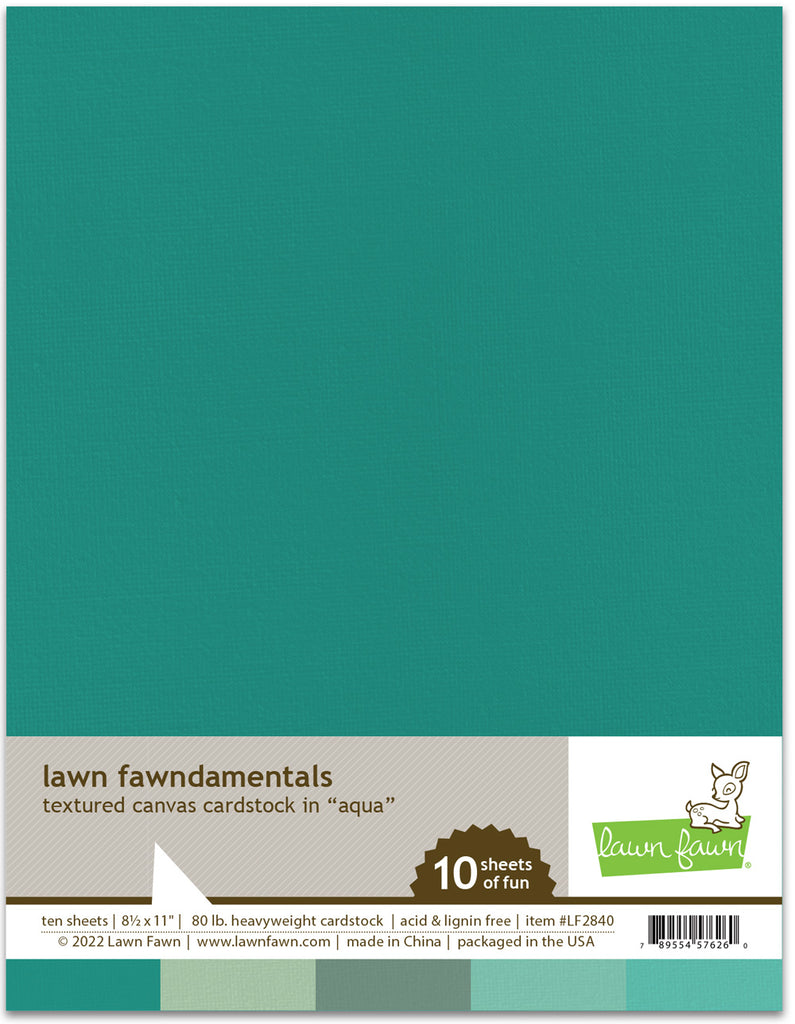 Aqua - Textured Canvas Cardstock - Lawn Fawn Aqua - Textured Canvas Cardstock - Lawn Fawn