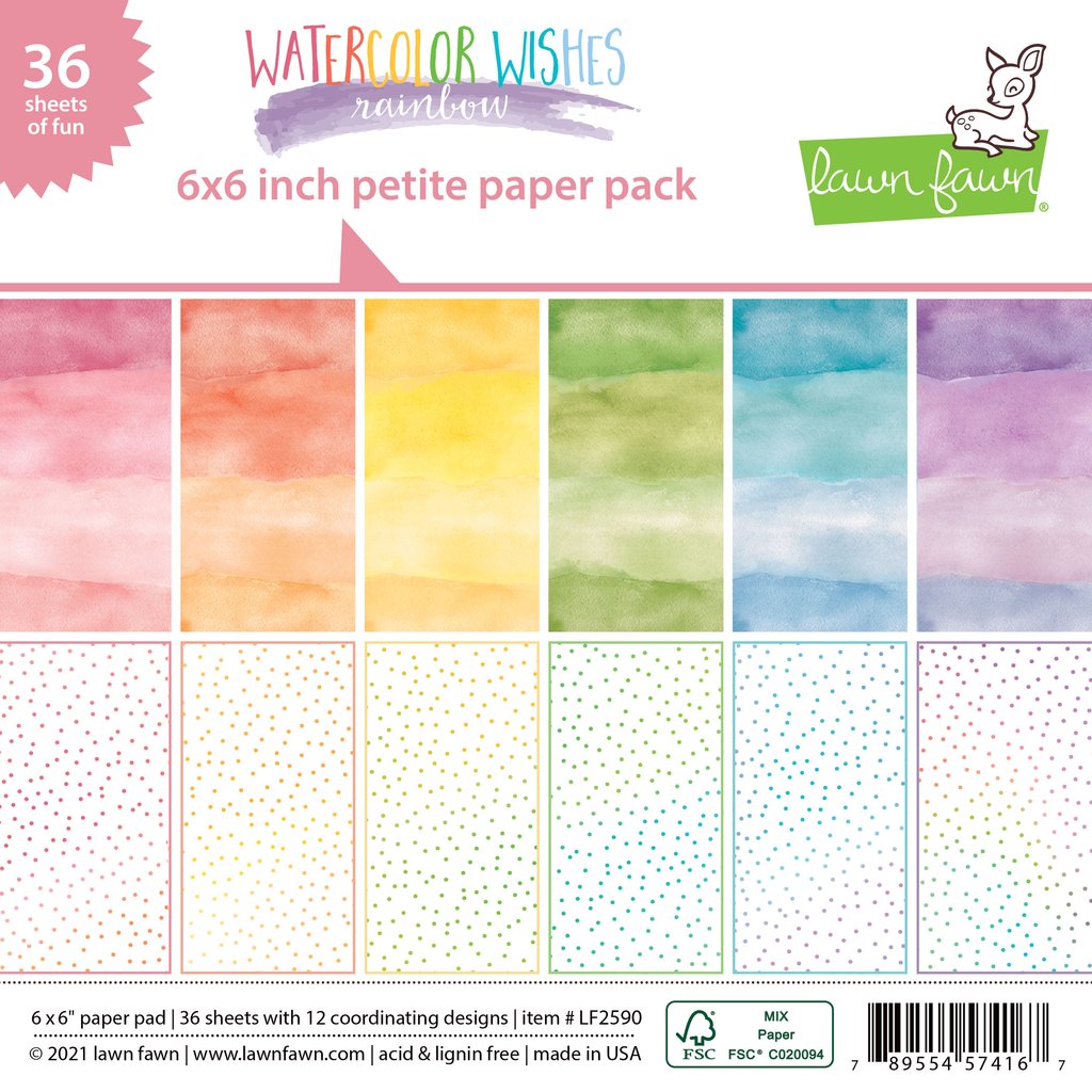 Watercolor Wishes Rainbow - Petite Paper Pack 6x6
