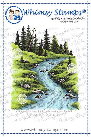 Forest Stream - Rubber Cling Stamp