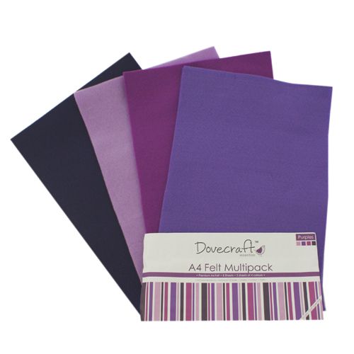 Purples - Dovecraft A4 Felt Multipack