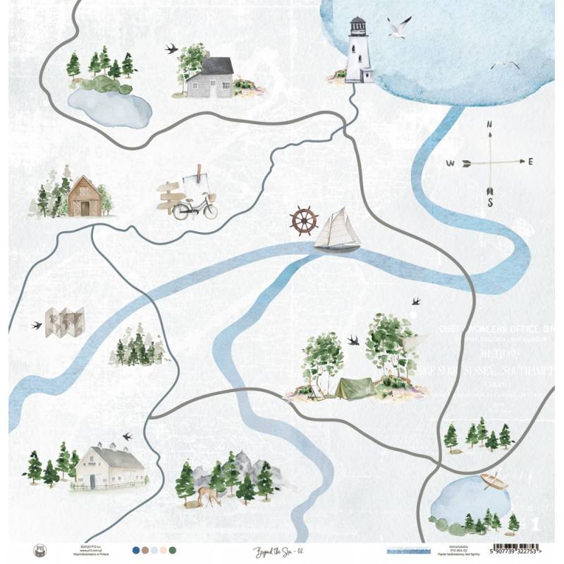 Paper 02 - Beyond the Sea - 12"x12"