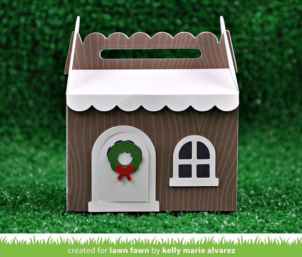 Scalloped Treat Box Winter House Add-On- lawn cuts Scalloped Treat Box Winter House Add-On- lawn cuts