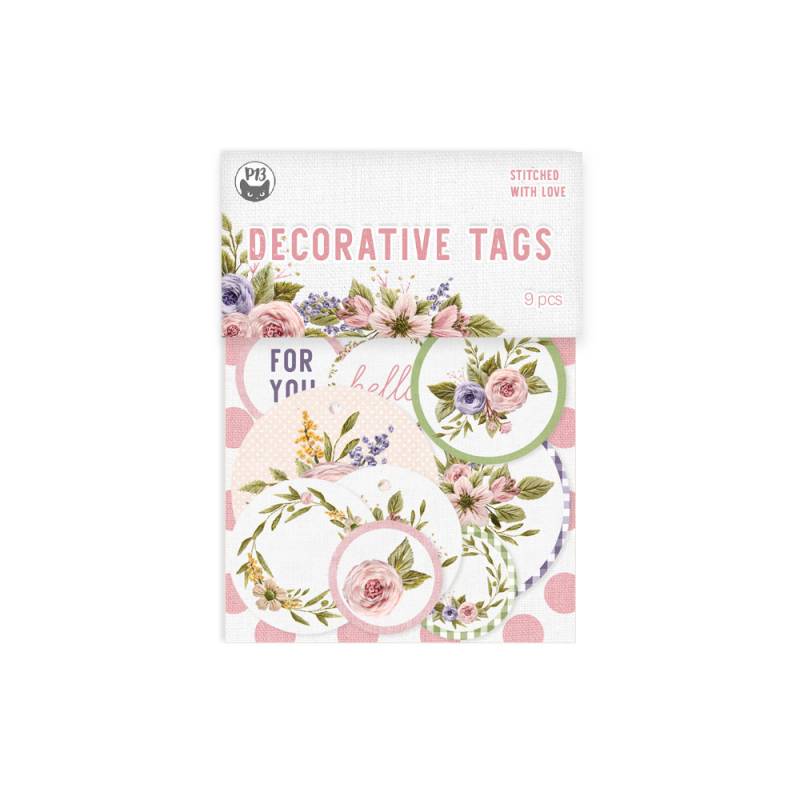 Decorative Tags 01 - Stitched with Love