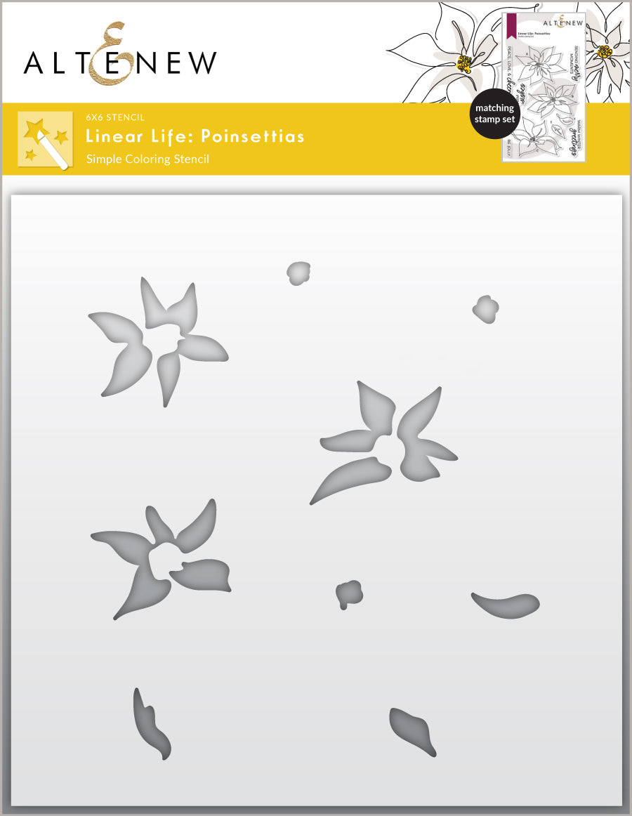 Linear Life: Poinsettias - Stencil Linear Life: Poinsettias - Stencil