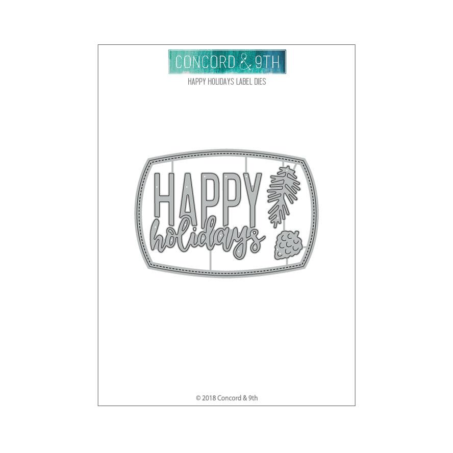 Happy Holidays Label - Dies