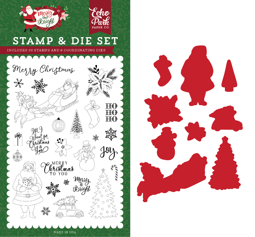 Merry Christmas To You Die/Stamp Set - Echo Park Merry Christmas To You Die/Stamp Set - Echo Park