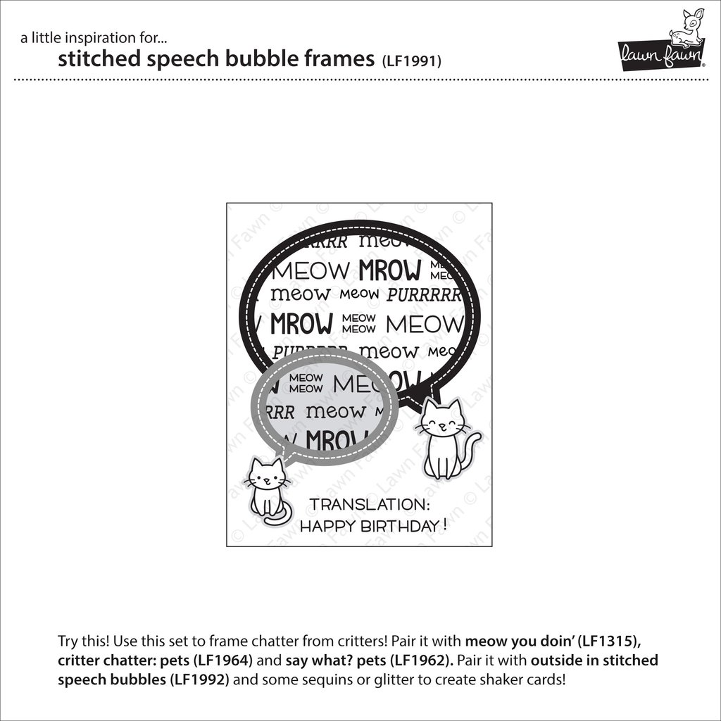 Stitched Speech Bubble Frames - Lawn Cuts