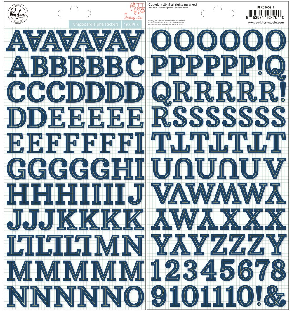 Chipboard Alpha Stickers - Holiday vibes