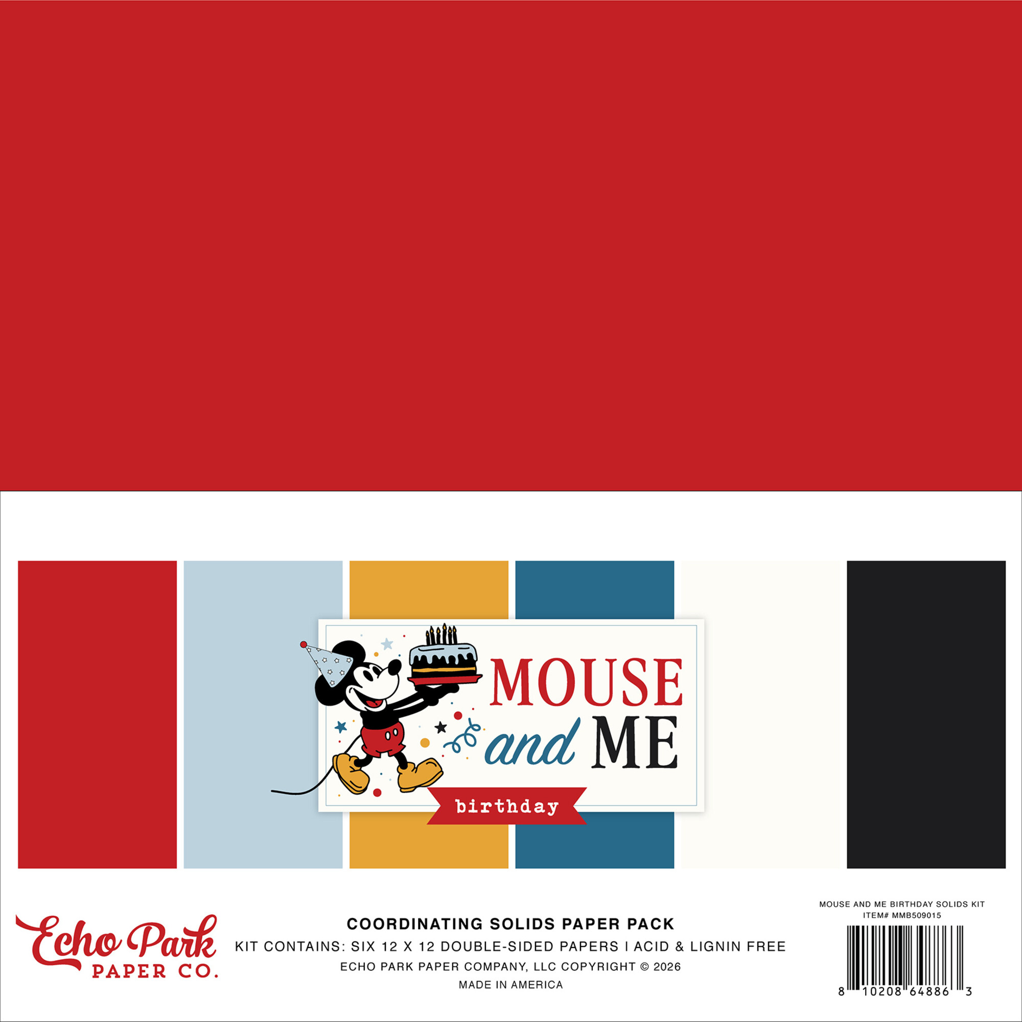 Solids Paper Pack - Mouse And Me Birthday - Echo Park Solids Paper Pack - Mouse And Me Birthday - Echo Park