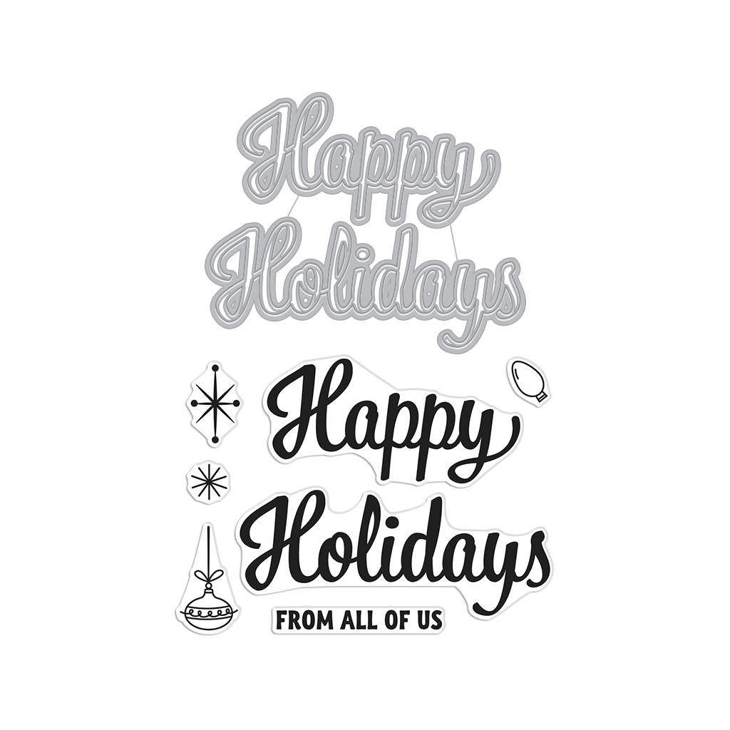 Happy Holidays Script - Stamp & Cut