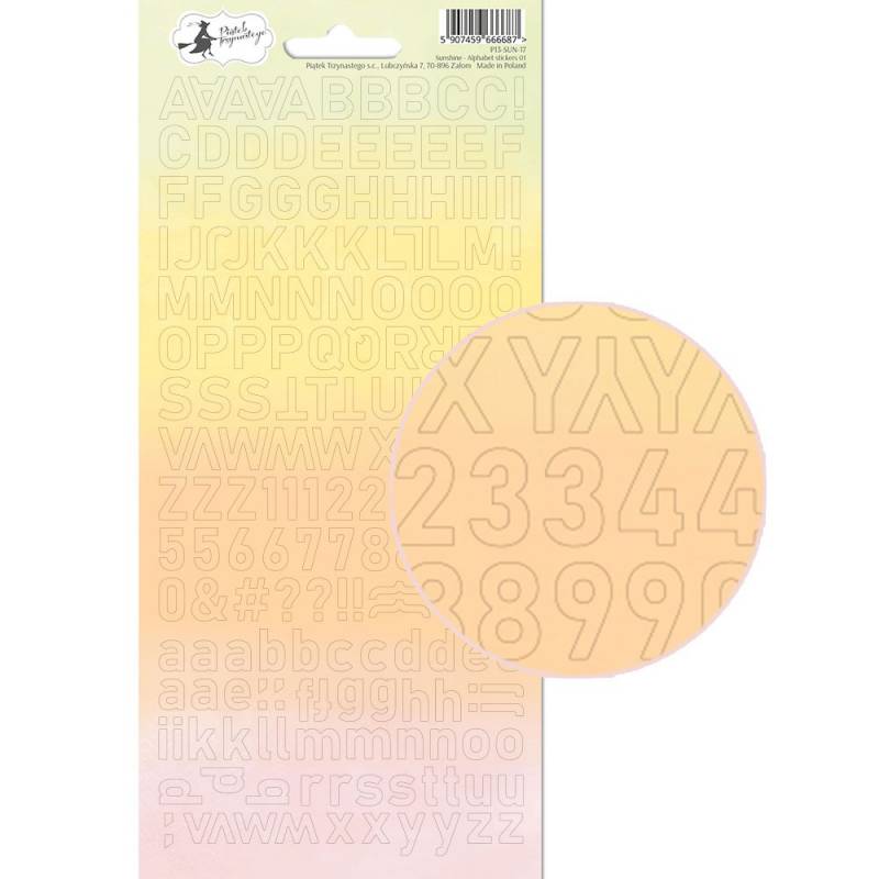 Alphabet Sticker Sheet 01 - Sunshine