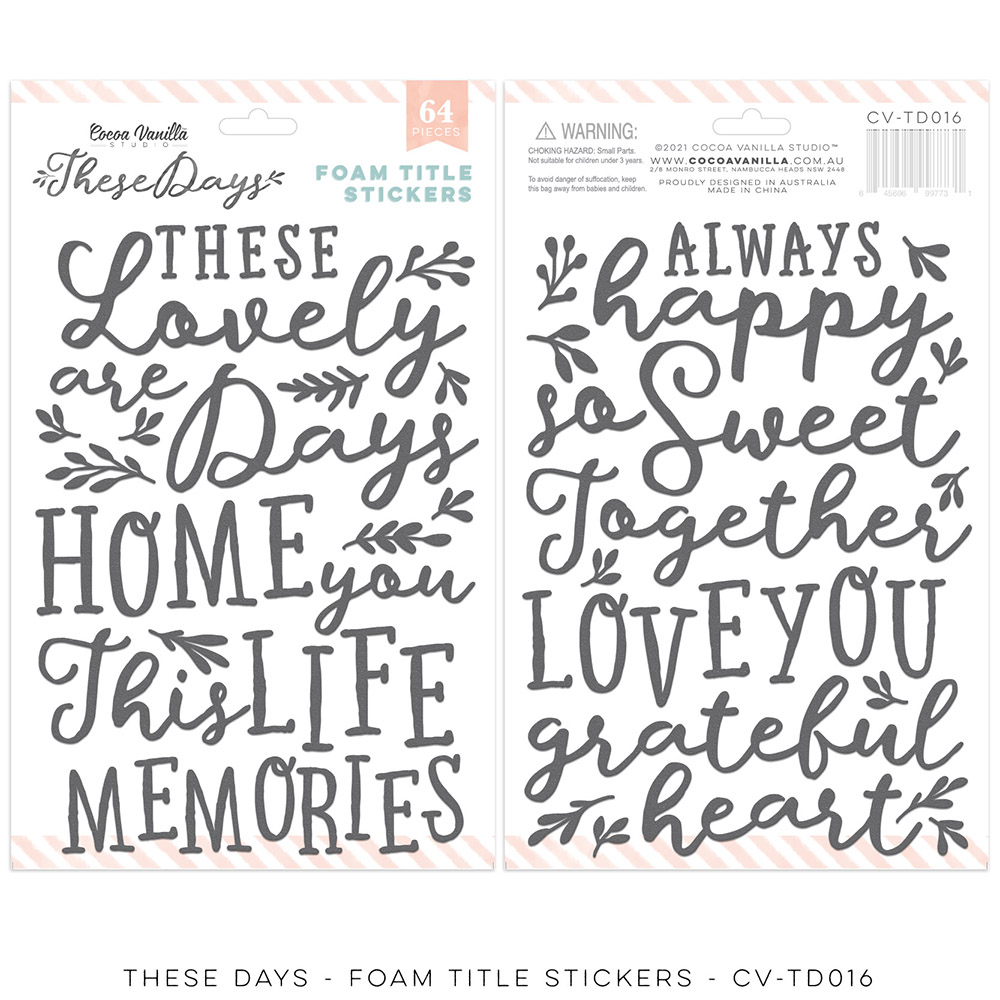 Foam Title Stickers - These Days