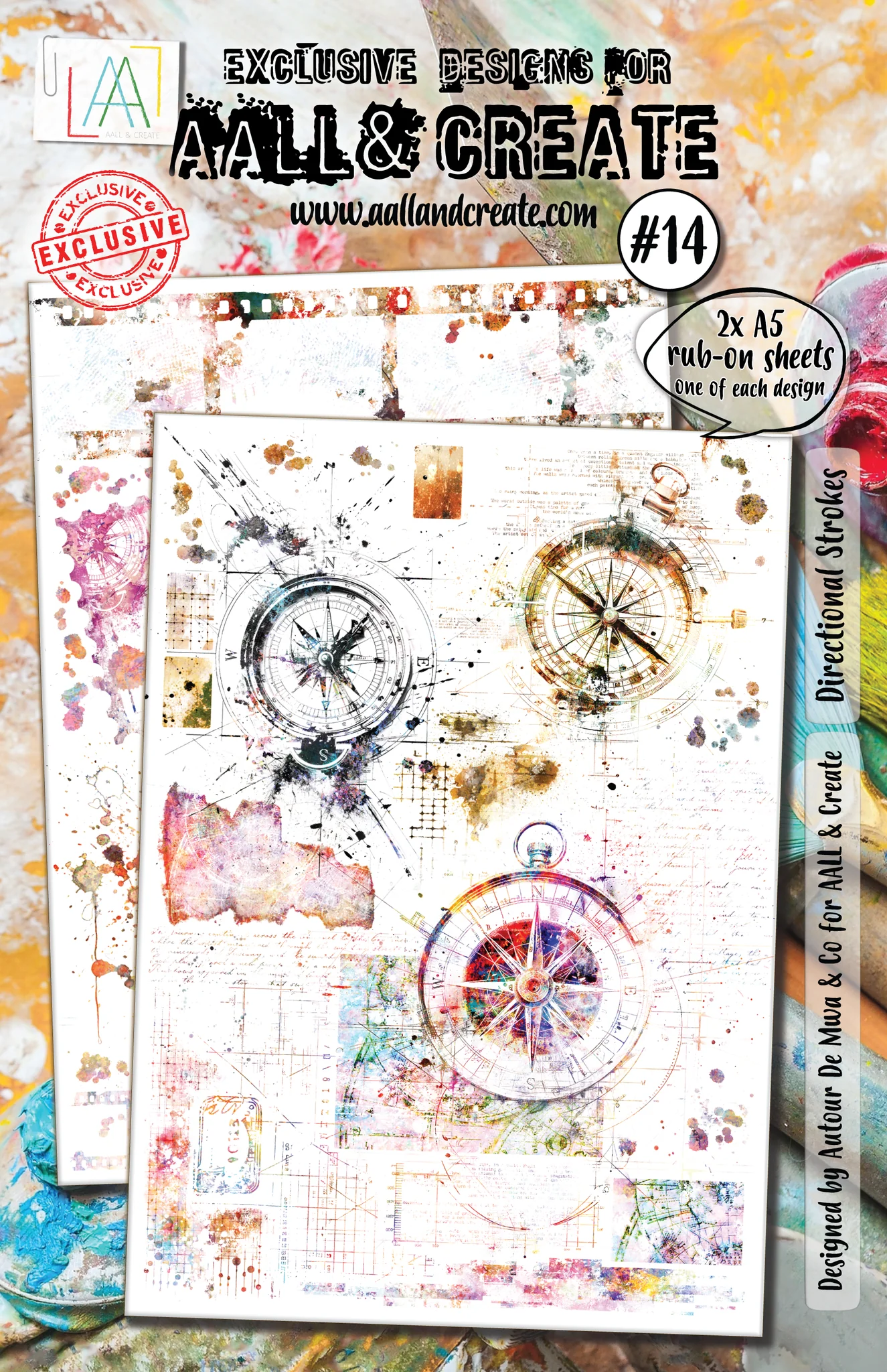 Directional Strokes - #14 - A5 Rub-Ons Directional Strokes - #14 - A5 Rub-Ons