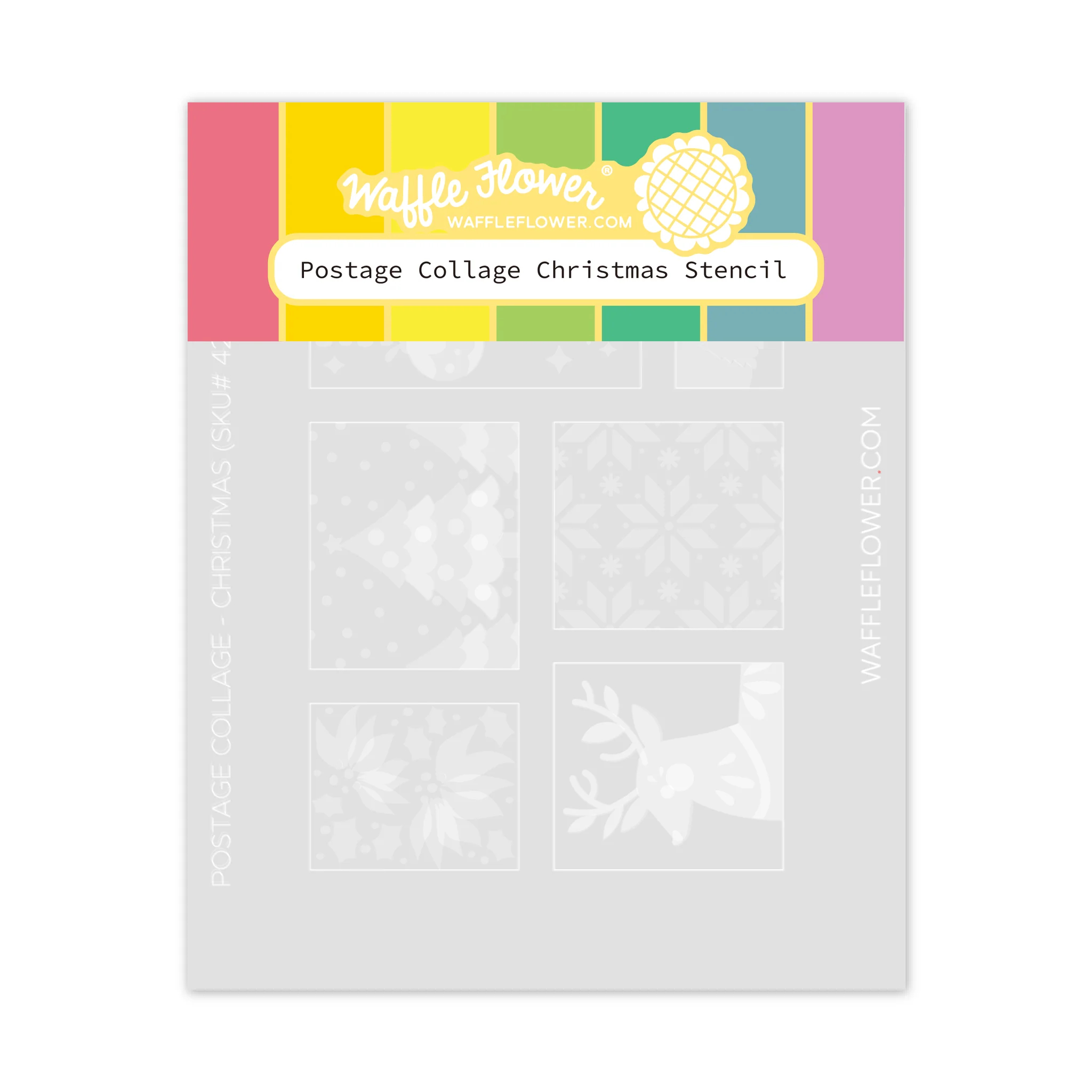 Postage Collage Christmas Stencil