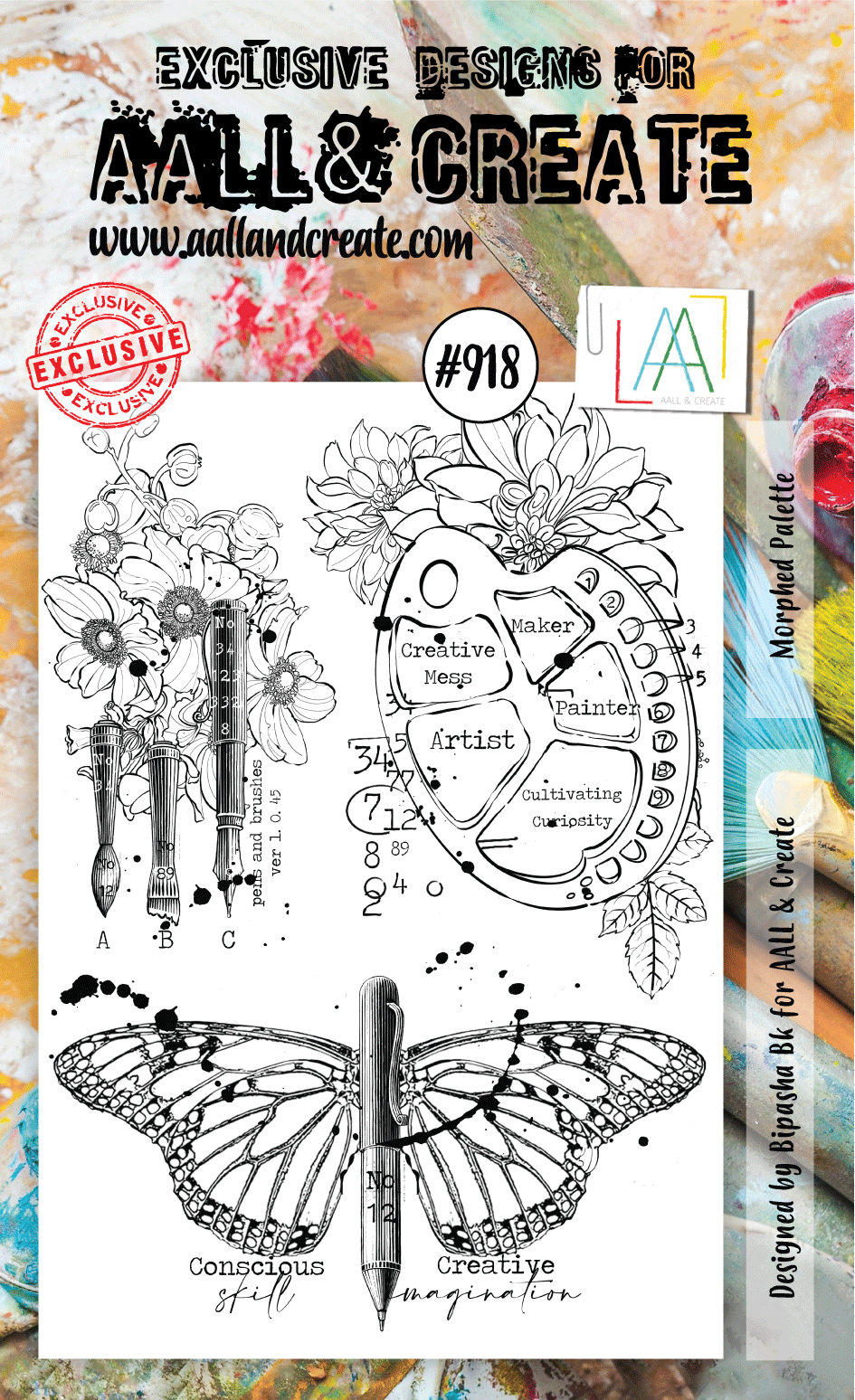 #918 - A6 Stamp Set - Morphed Palette #918 - A6 Stamp Set - Morphed Palette