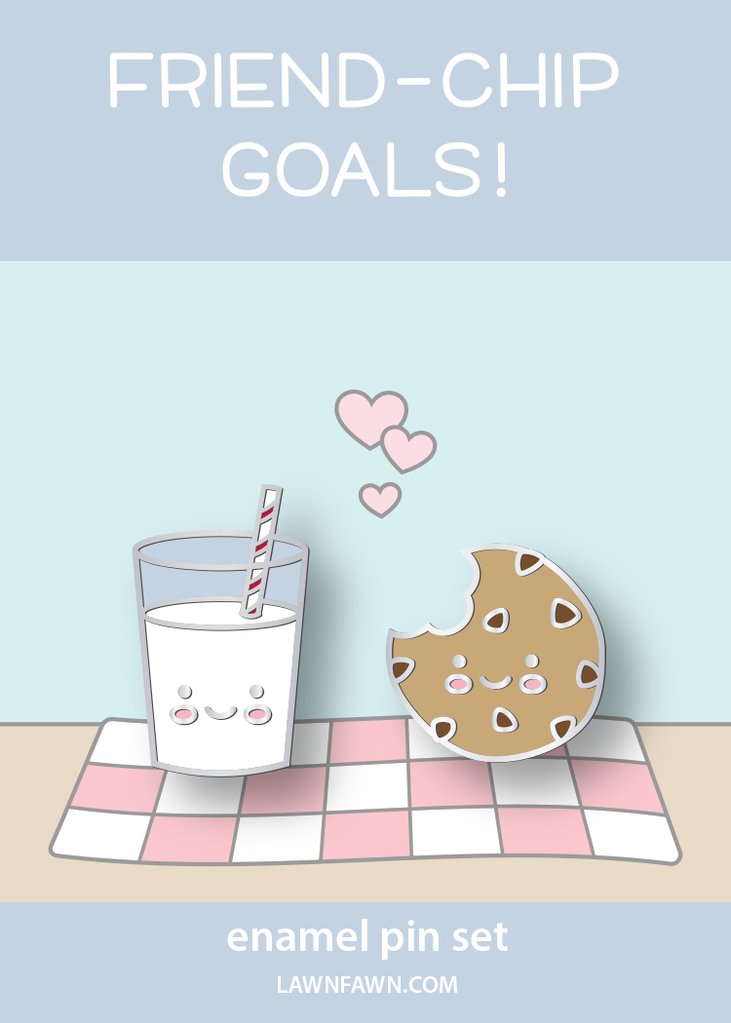 Cookies and Milk  - Enamel Pin - Lawn Fawn