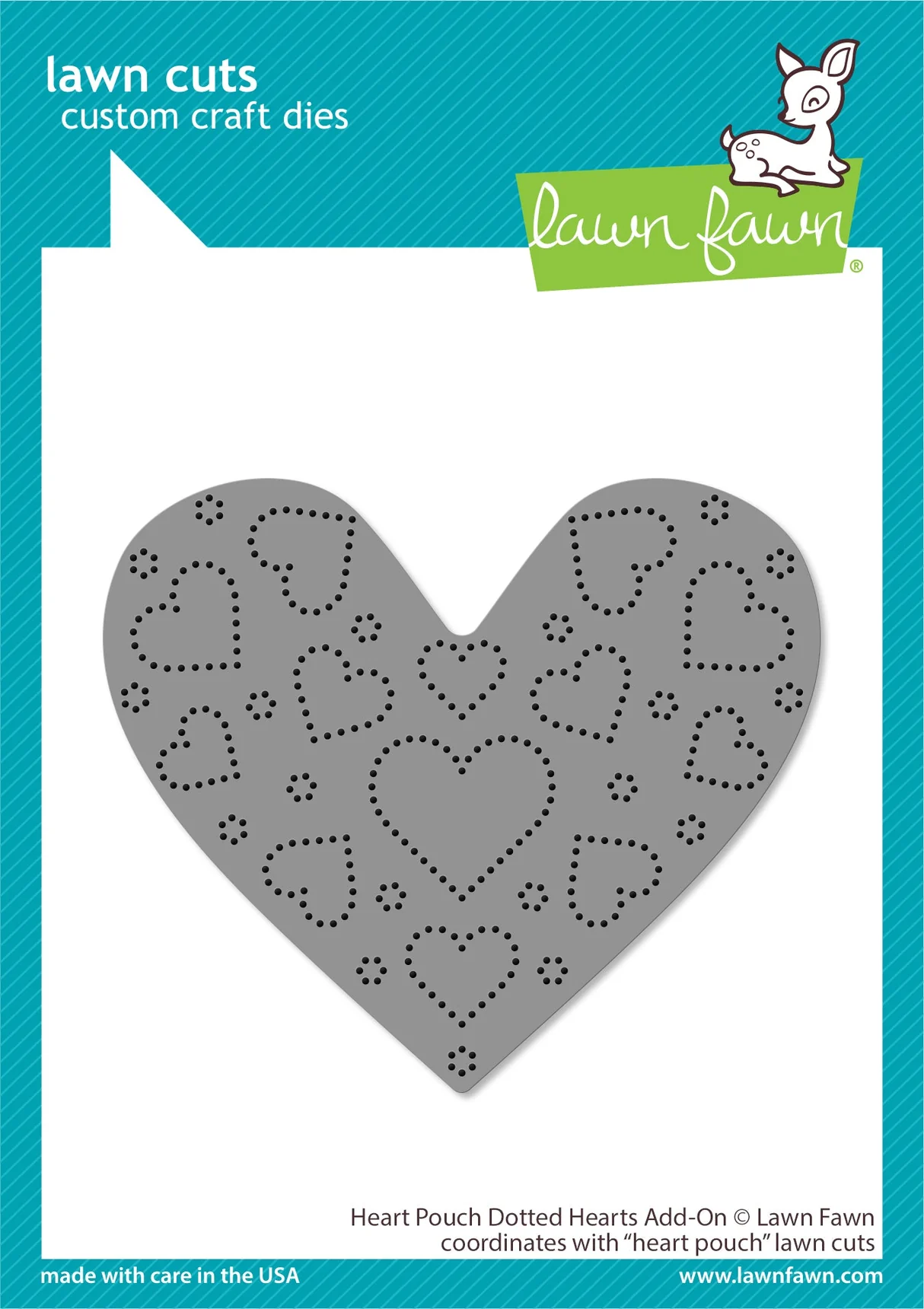 Heart Pouch Dotted Hearts Add-On - Lawn Cuts Heart Pouch Dotted Hearts Add-On - Lawn Cuts