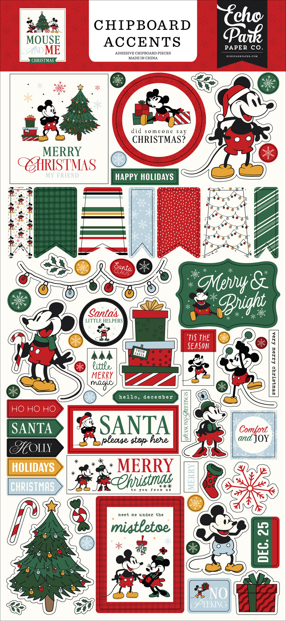 Chipboard Accents - Mouse And Me Christmas - Echo Park