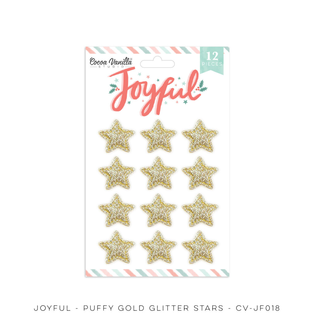 Gold Glitter Puffy Stickers - JOYFUL