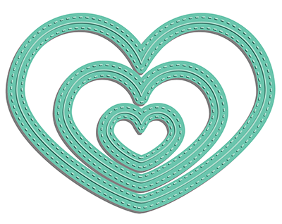 Stitched Heart - Die Set