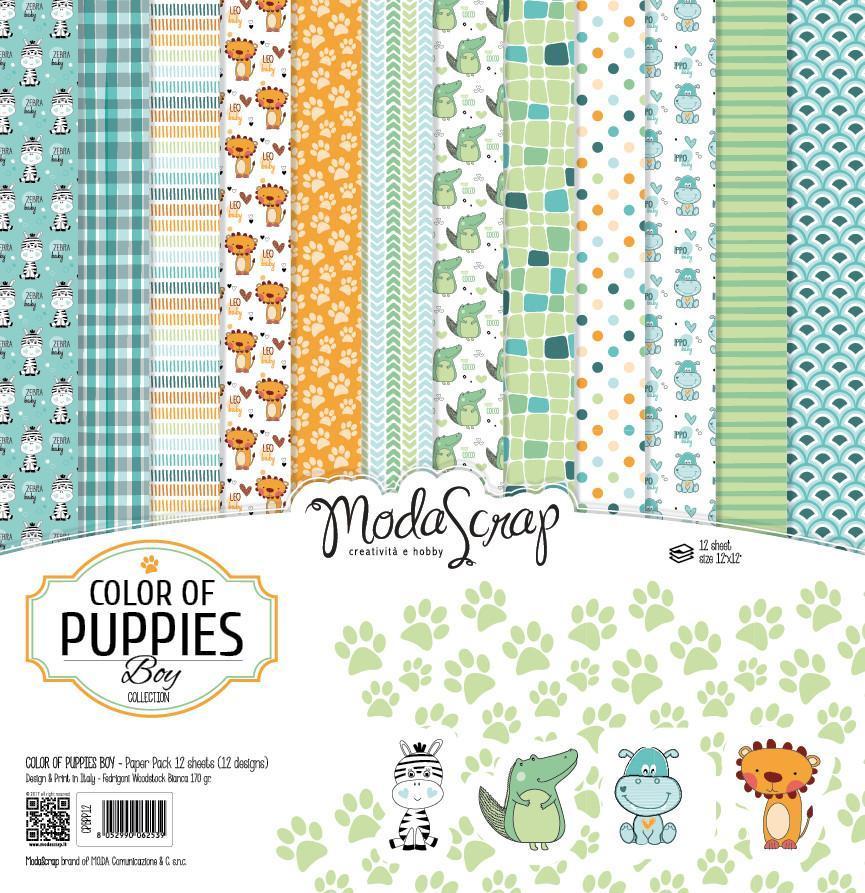 Color Of Puppies Boy - Elizabeth Craft Designs - 6"x6"