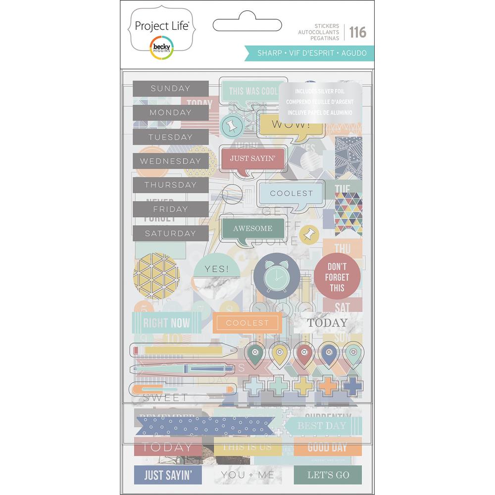 Sharp Edition - Chipboard Stickers - Project Life