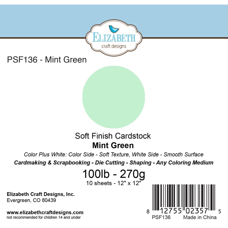 Mint Green - Soft Finish Cardstock - 270gr - 12"x12" Mint Green - Soft Finish Cardstock - 270gr - 12"x12"