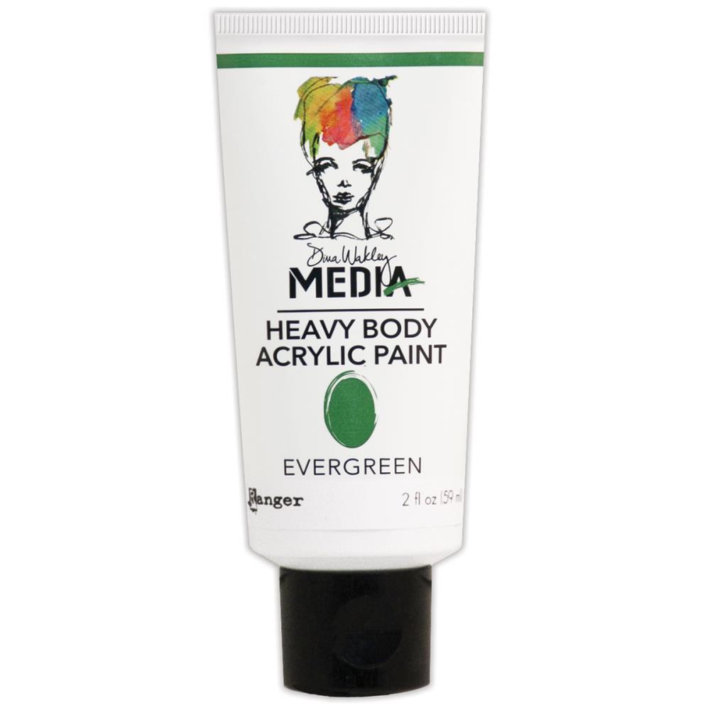 Evergreen - Dina Wakley Media Heavy Body Acrylic Paint 2oz Evergreen - Dina Wakley Media Heavy Body Acrylic Paint 2oz