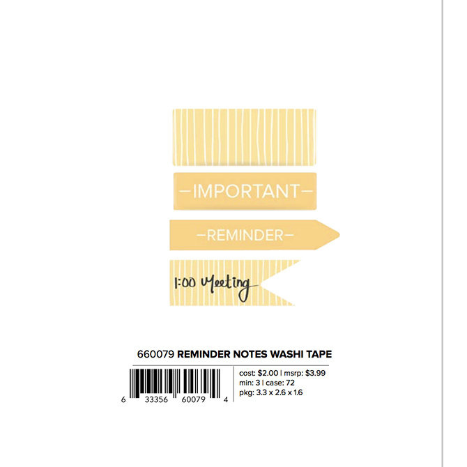 Reminders - Yellow - Washi Chomper - Washi Tape