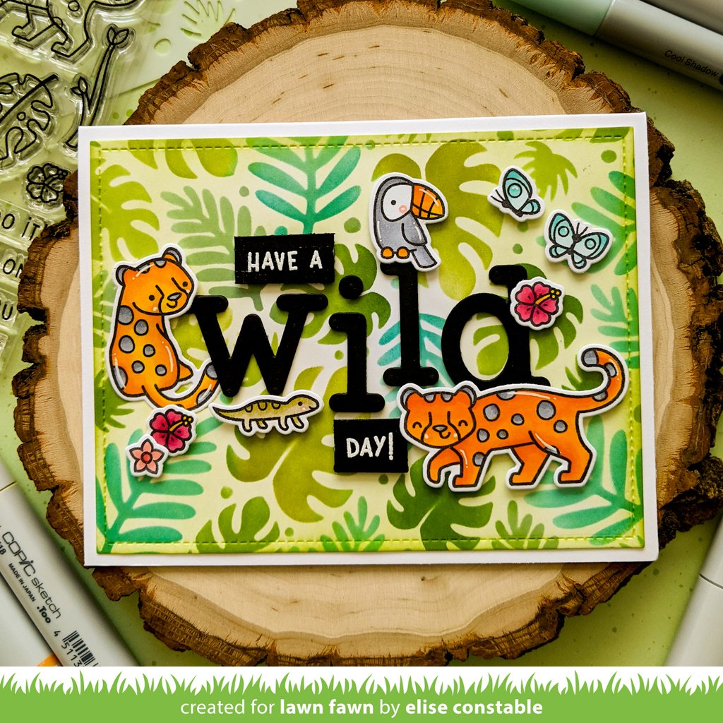 Tropical Leaves Background - Stencil