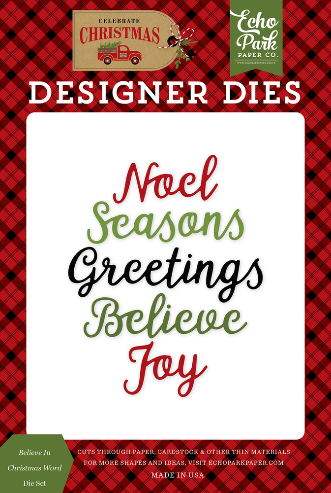 Believe In Christmas Word Die Set - Echo Park