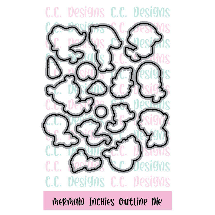 Mermaid Inchies - Outline Metal Die