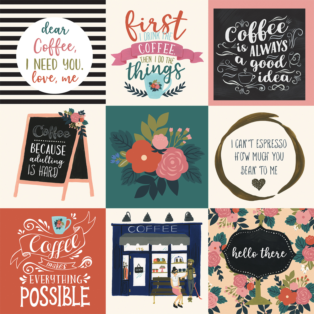 4x4 Journaling Cards - Coffee - Echo Park 4x4 Journaling Cards - Coffee - Echo Park