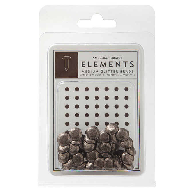 Chestnut - Medium Glitter Brads