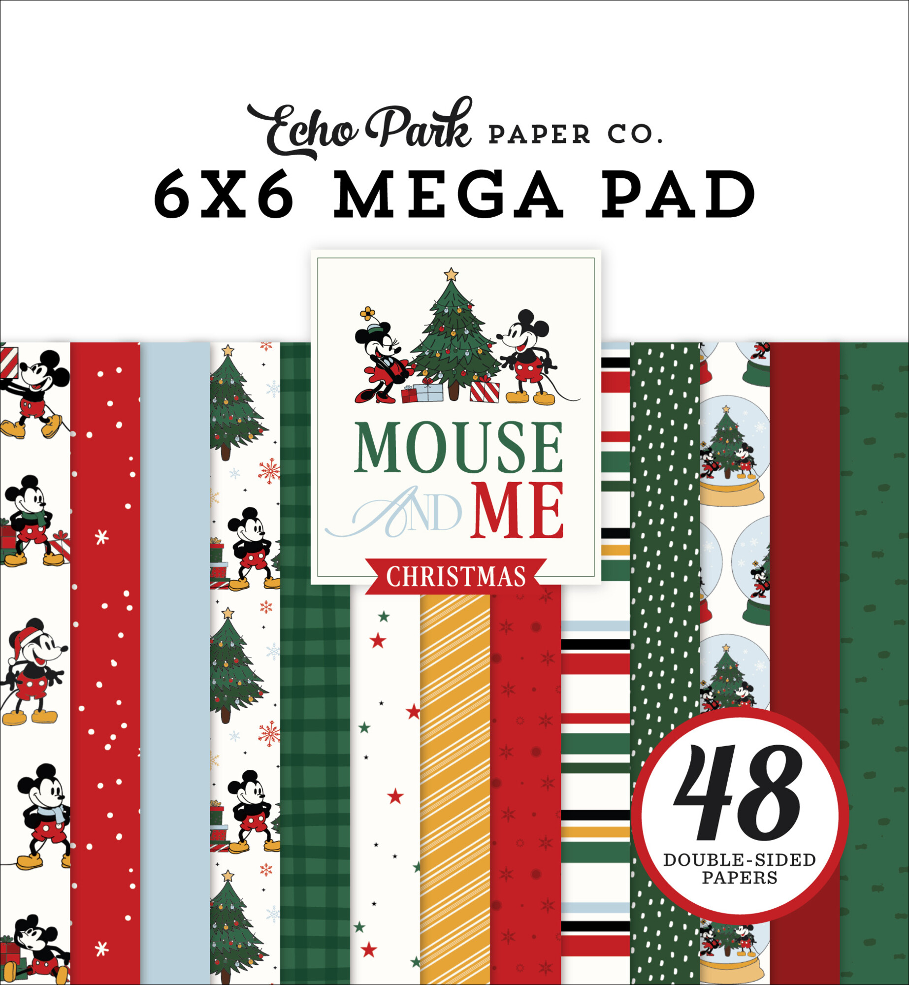 Mega Pad - 6x6 Inch Paper Pad - Mouse And Me Christmas - Echo Park