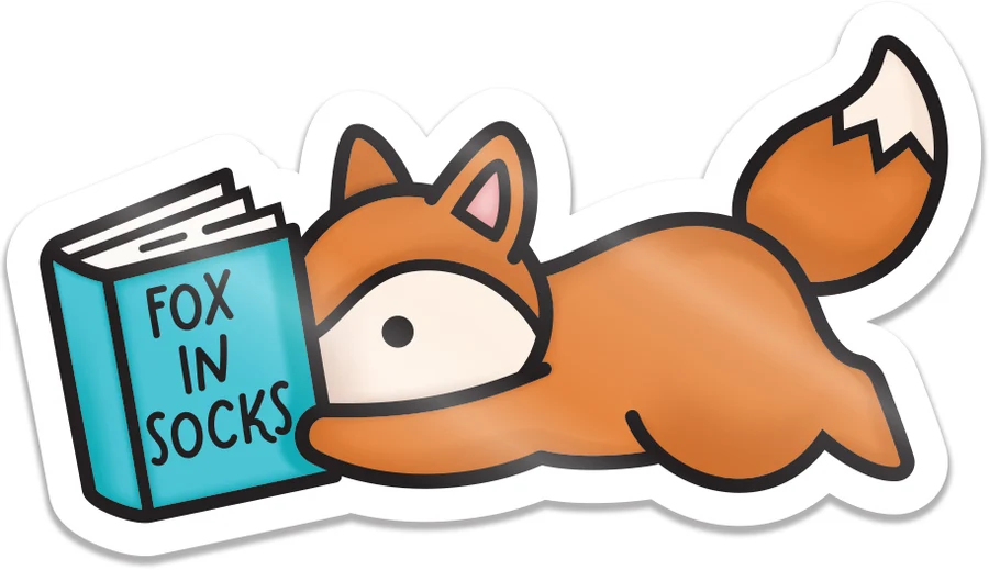 Reading Fox - Vinyl Sticker Reading Fox - Vinyl Sticker
