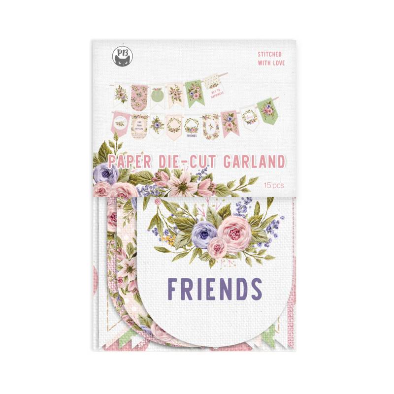 Banner / die cut - Stitched with Love