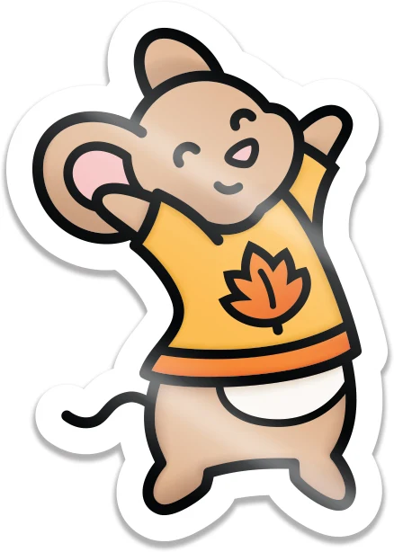 Fall Mouse - Vinyl Sticker 
